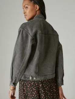 Lucky Brand relaxed denim trucker jacket orca*WOMEN Jackets & Outerwear