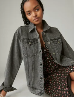 Lucky Brand relaxed denim trucker jacket orca*WOMEN Jackets & Outerwear