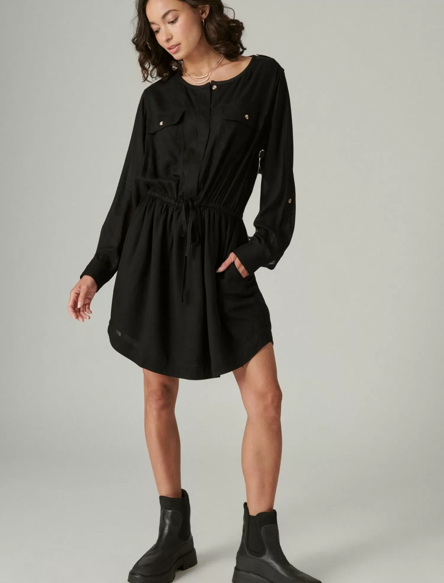 Lucky Brand relaxed surplus shirtdress meteorite*WOMEN Dresses