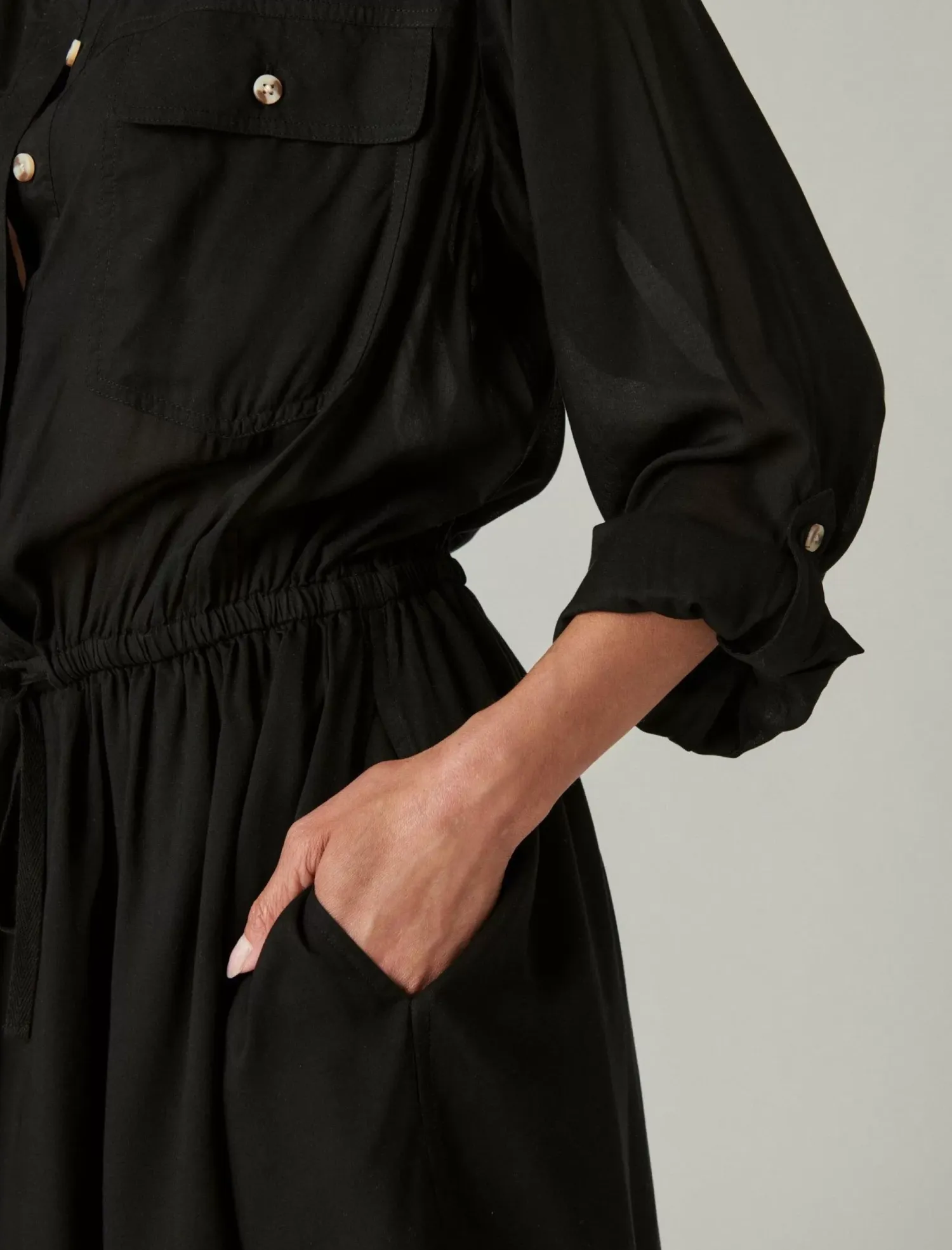 Lucky Brand relaxed surplus shirtdress meteorite*WOMEN Dresses