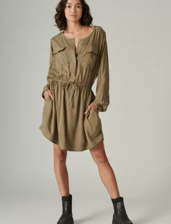 Lucky Brand relaxed surplus shirtdress olive*WOMEN Dresses