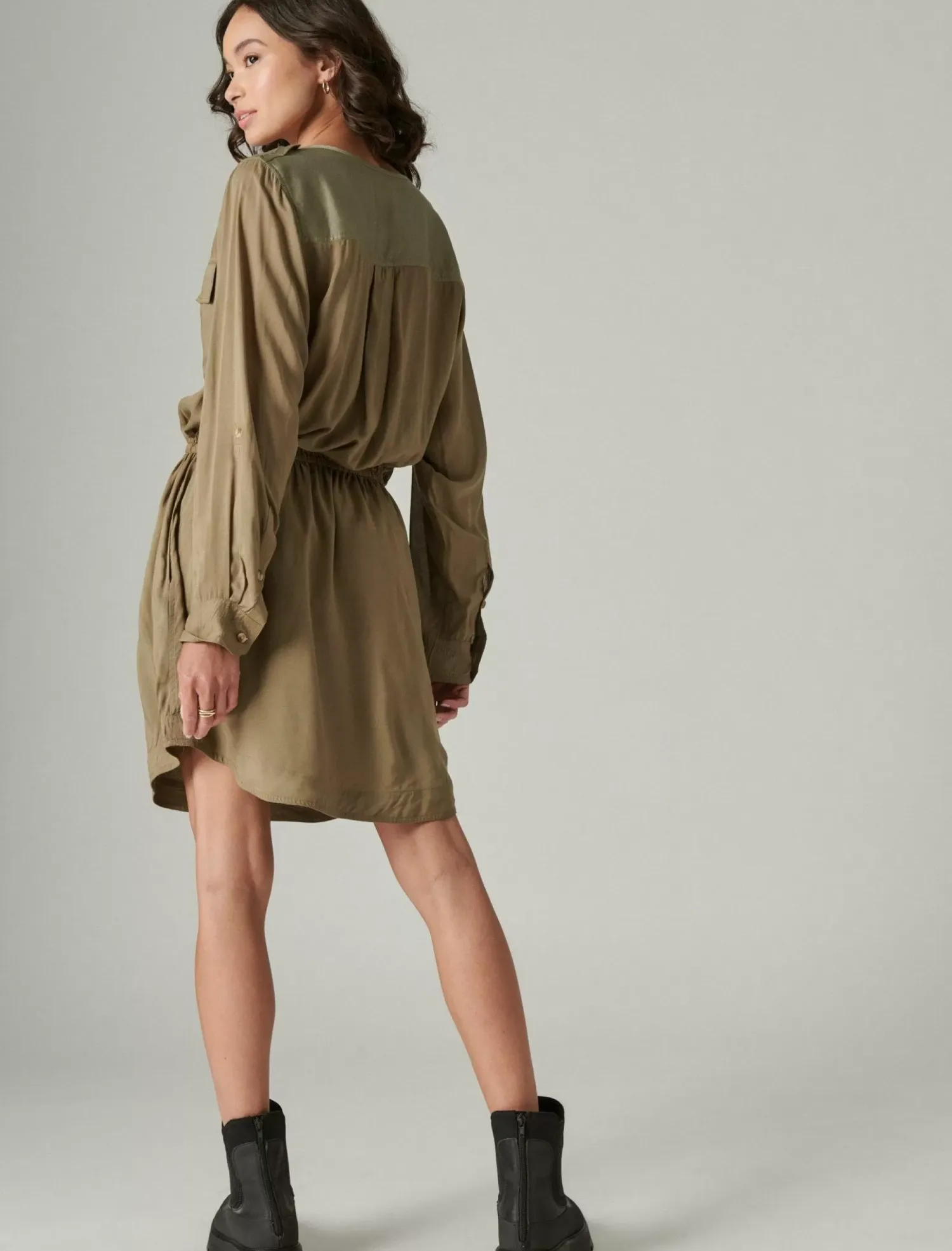 Lucky Brand relaxed surplus shirtdress olive*WOMEN Dresses