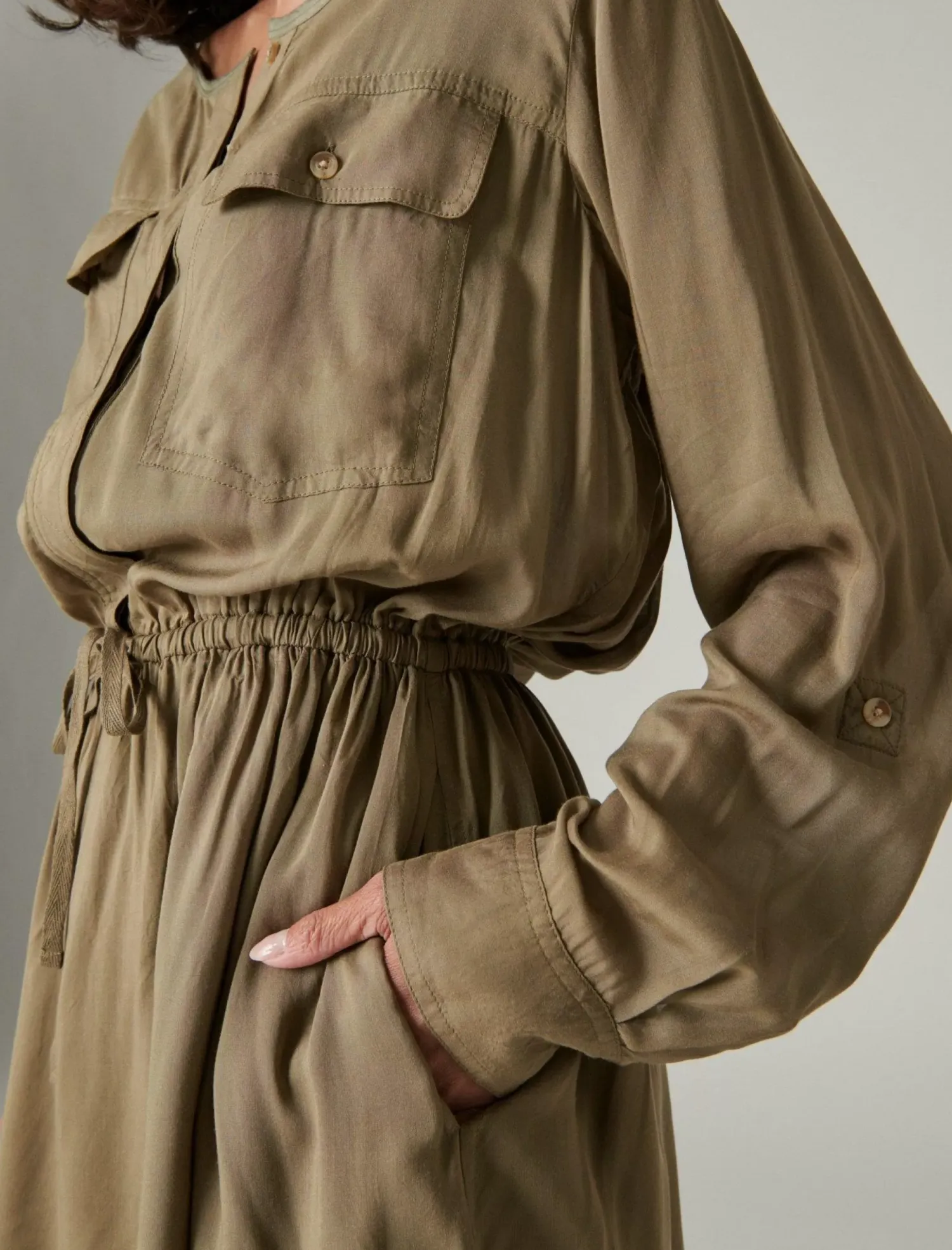 Lucky Brand relaxed surplus shirtdress olive*WOMEN Dresses