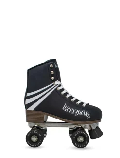 Lucky Brand retro stripes quad roller skate black*WOMEN Roller Skates