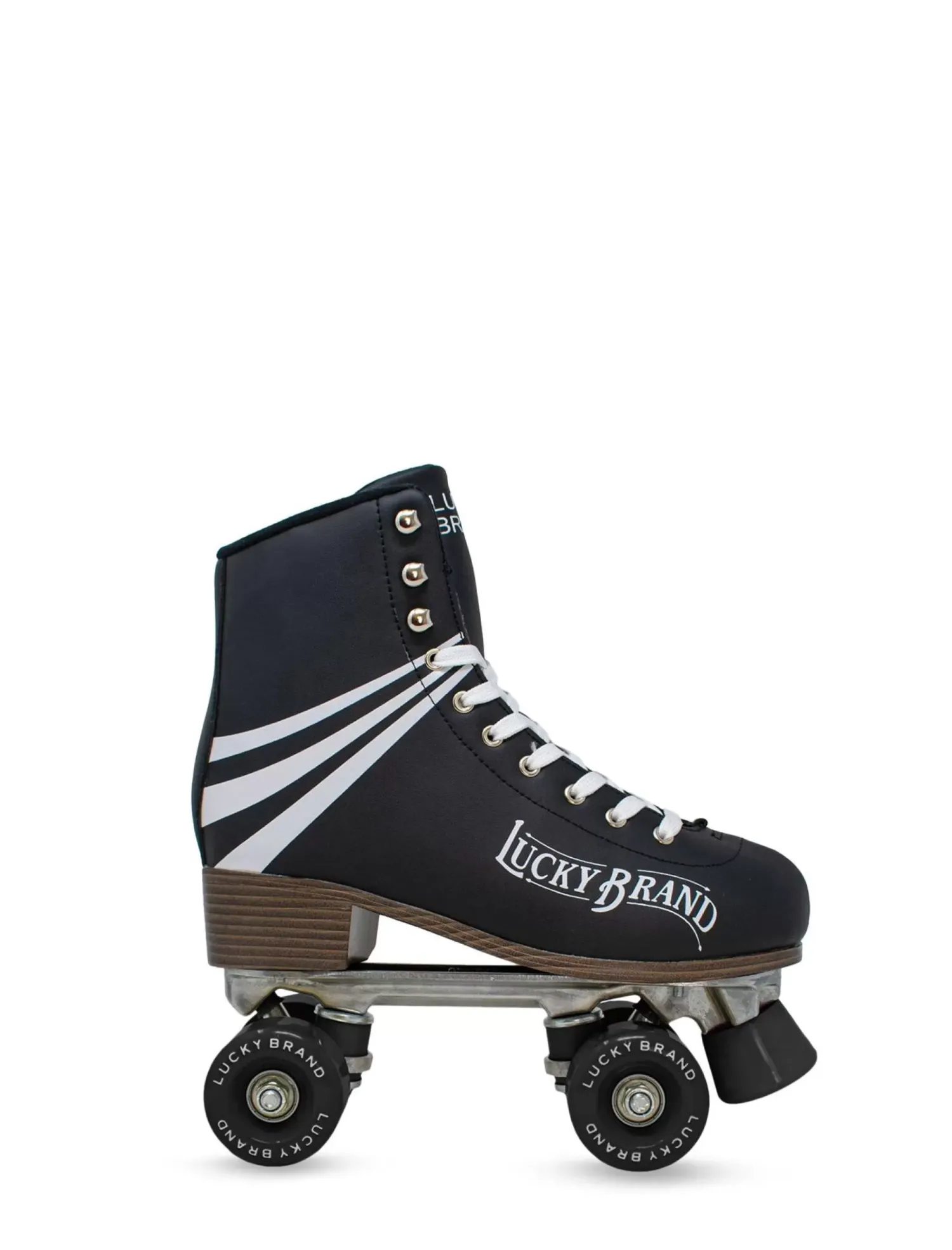 Lucky Brand retro stripes quad roller skate black*WOMEN Roller Skates