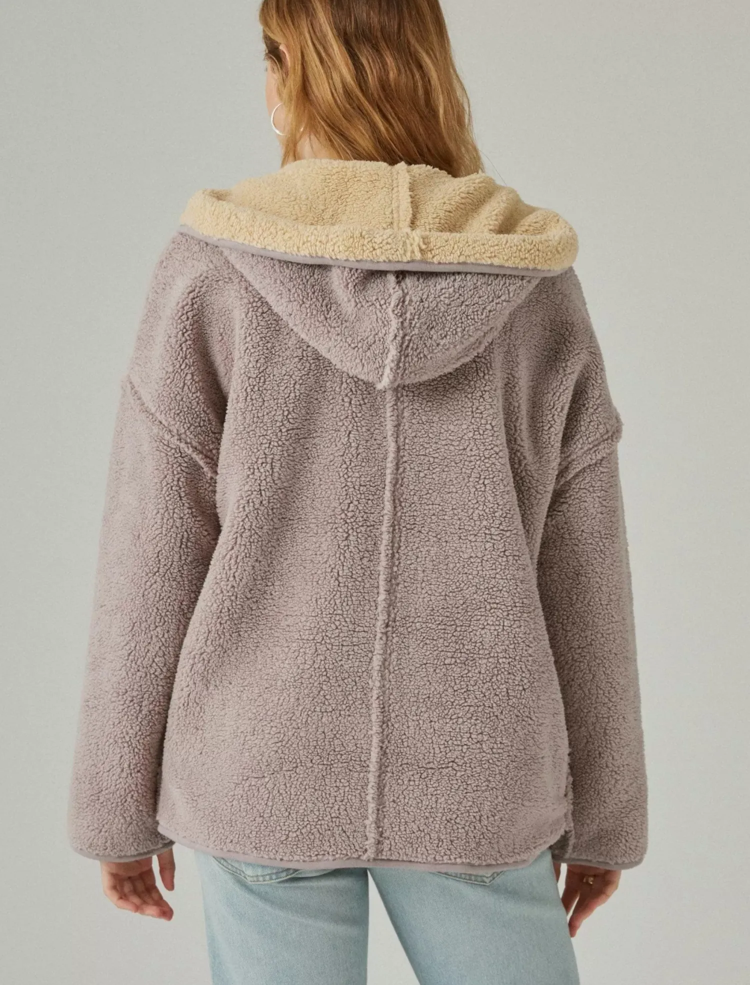 Lucky Brand reversible hi-pile cardigan satellite*WOMEN Activewear