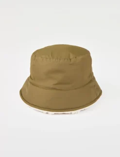 Lucky Brand reversible nylon/teddy bucket hat dark green*MEN|WOMEN Hats