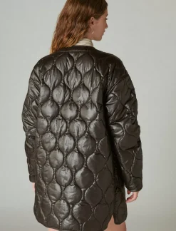 Lucky Brand reversible shine quilted liner jacket black*WOMEN Jackets & Outerwear