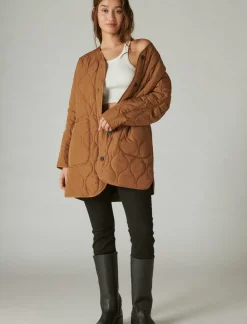 Lucky Brand reversible shine quilted liner jacket cognac*WOMEN Jackets & Outerwear