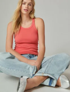 Lucky Brand ribbed essential tank bittersweet*WOMEN Knit Tops