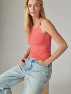 Lucky Brand ribbed essential tank bittersweet*WOMEN Knit Tops