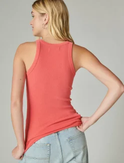 Lucky Brand ribbed essential tank bittersweet*WOMEN Knit Tops
