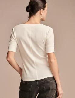Lucky Brand ribbed henley tee tofu*WOMEN Knit Tops