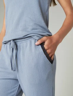 Lucky Brand ribbed tank & jogger sleep set medium dark blue*WOMEN Intimates & Sleepwear