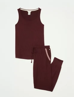 Lucky Brand ribbed tank & jogger sleep set dark pink*WOMEN Intimates & Sleepwear