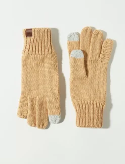 Lucky Brand ribbed wool knit texting glove medium beige*WOMEN Gloves