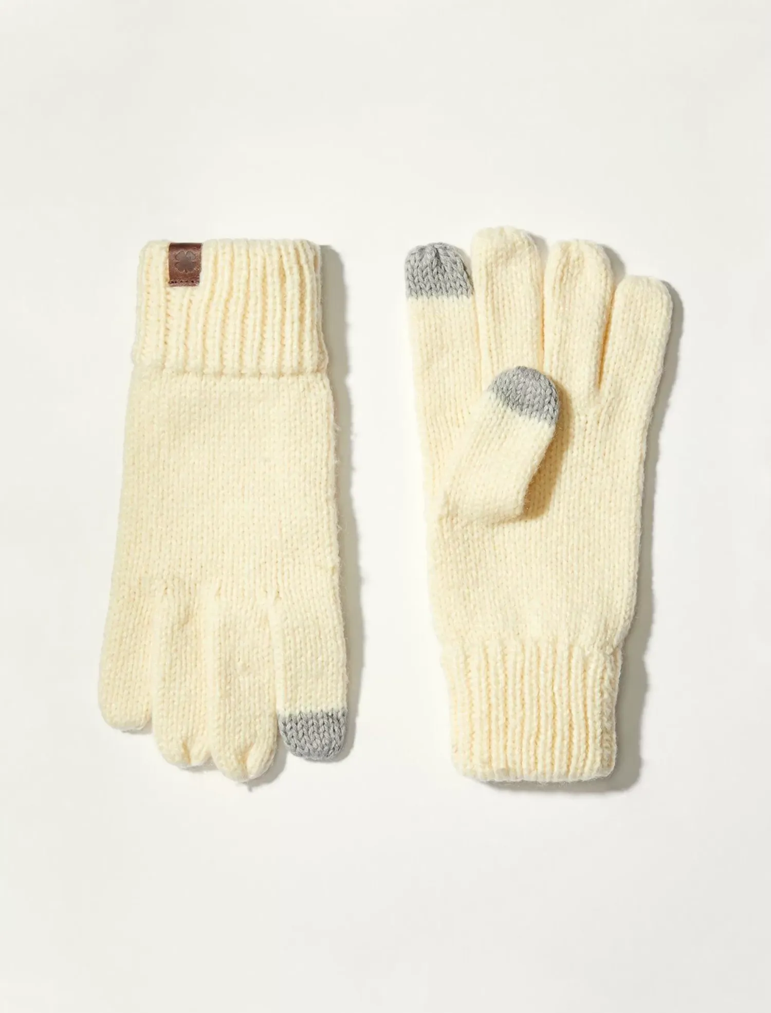 Lucky Brand ribbed wool knit texting glove open white/natural*WOMEN Gloves