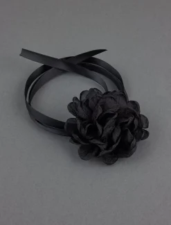 Lucky Brand ribbon rose choker black*WOMEN Jewelry