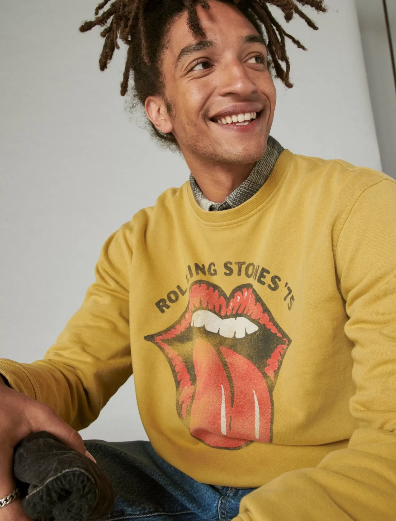 Lucky Brand rolling stones 75 crew #1367 antelope*MEN Activewear