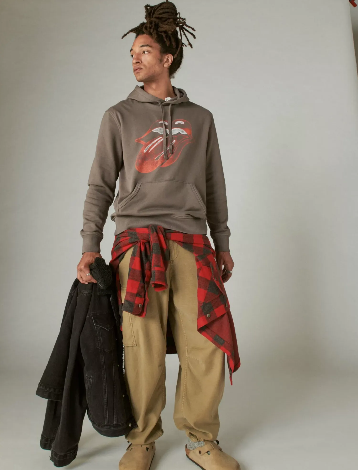 Lucky Brand rolling stones greatest hoodie plum kitten*MEN Activewear