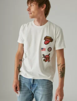 Lucky Brand rolling stones patch marshmallow*MEN Graphic Tees