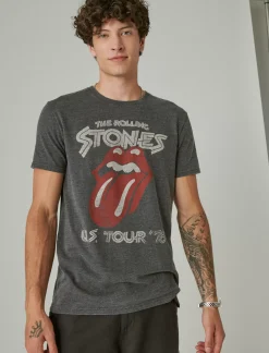 Lucky Brand rolling stones vintage washed tour tee jet black*MEN Graphic Tees