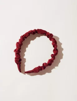 Lucky Brand ruched satin headband 636 red*WOMEN Hair Accessories