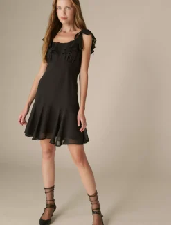 Lucky Brand ruffle mini dress true black*WOMEN Dresses