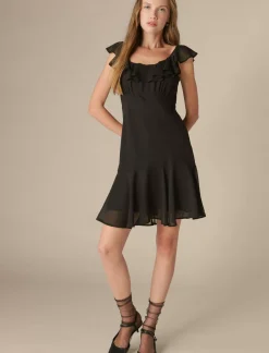 Lucky Brand ruffle mini dress true black*WOMEN Dresses