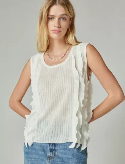 Lucky Brand ruffle sweater tank whisper white*WOMEN Sweaters & Sweatshirts