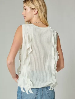 Lucky Brand ruffle sweater tank whisper white*WOMEN Sweaters & Sweatshirts