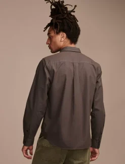 Lucky Brand rumpled poplin one pocket long sleeve shirt raven*MEN Suit Separates|Button-Downs