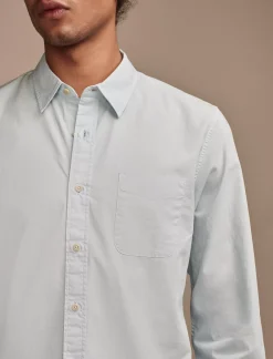 Lucky Brand rumpled poplin one pocket long sleeve shirt celestial blue*MEN Suit Separates|Button-Downs