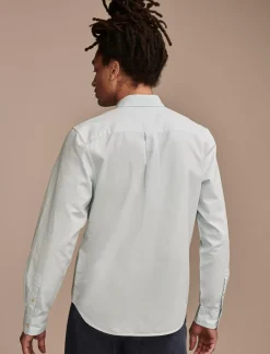Lucky Brand rumpled poplin one pocket long sleeve shirt celestial blue*MEN Suit Separates|Button-Downs
