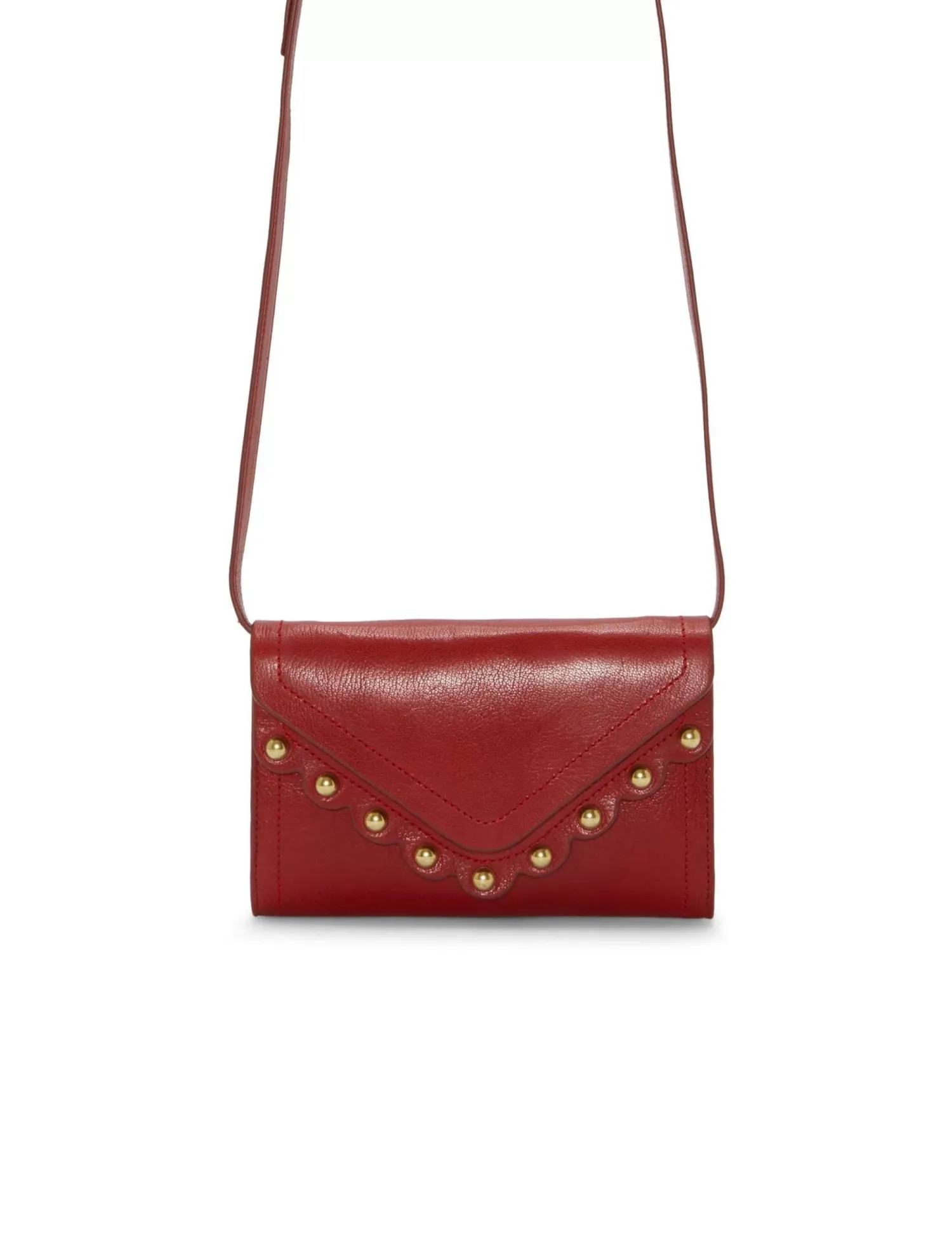 Lucky Brand ruth scalloped crossbody bag dark red*WOMEN Handbags