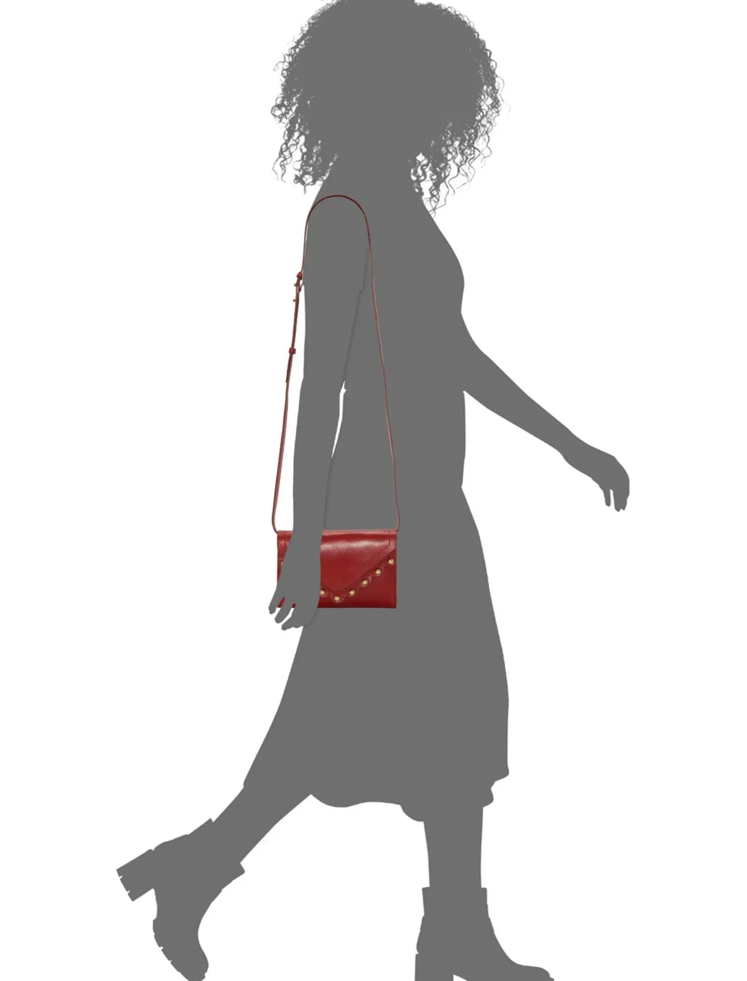 Lucky Brand ruth scalloped crossbody bag dark red*WOMEN Handbags
