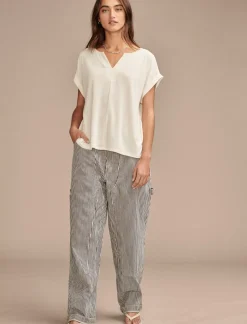 Lucky Brand sandwash notch neck tee ethereal white*WOMEN Knit Tops