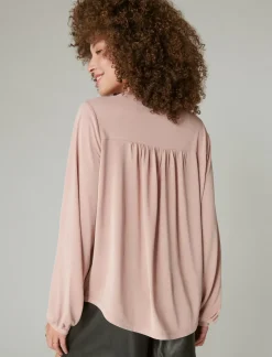 Lucky Brand sandwash pintuck top burnished lilac*WOMEN Knit Tops|Blouses
