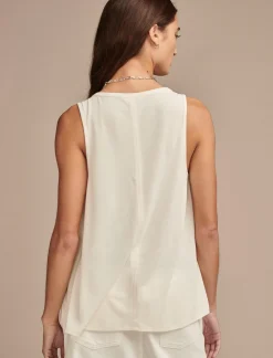 Lucky Brand sandwash v neck tank ethereal white*WOMEN Knit Tops
