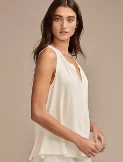 Lucky Brand sandwash v neck tank ethereal white*WOMEN Knit Tops