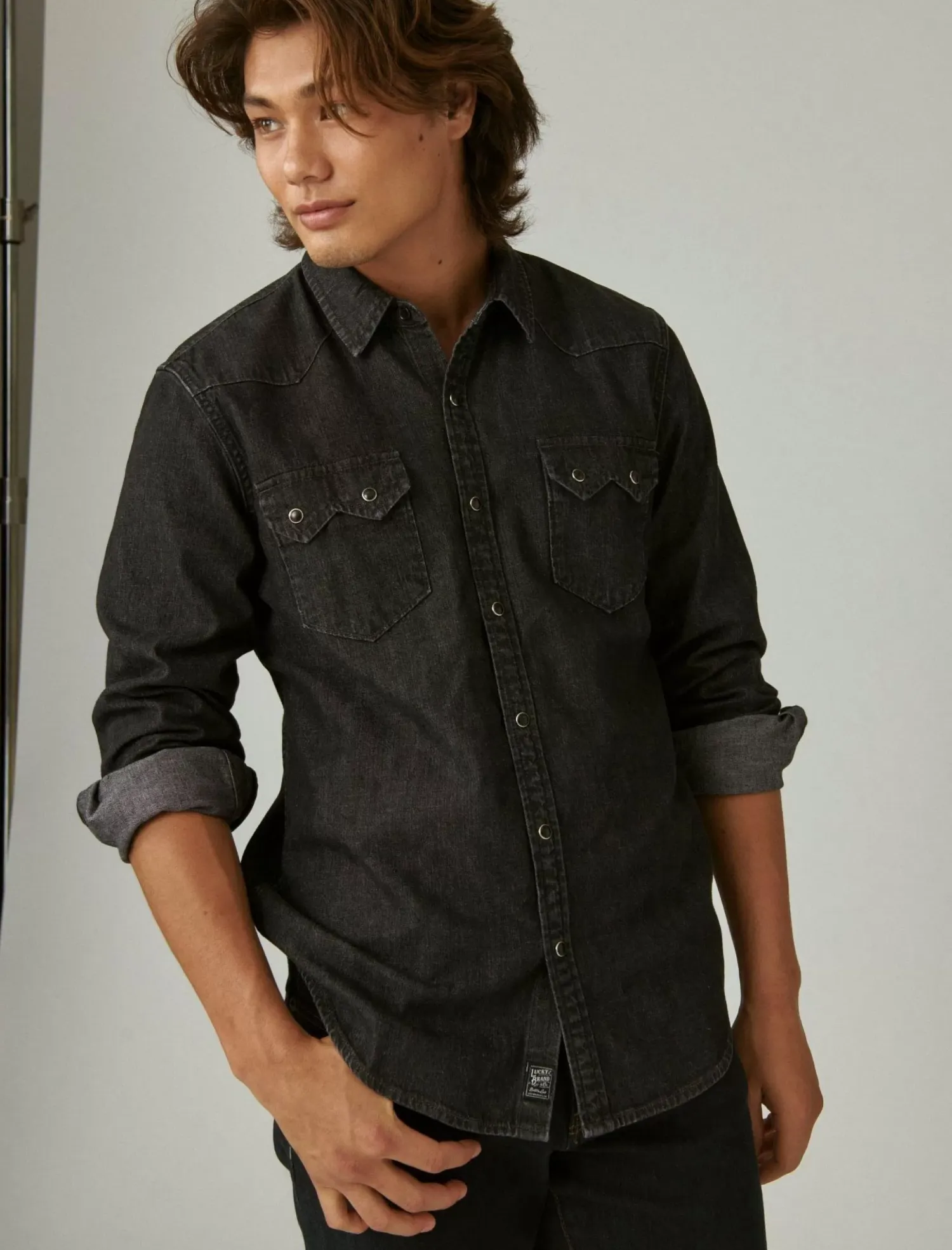 Lucky Brand sawtooth denim western shirt alverson*MEN Button-Downs