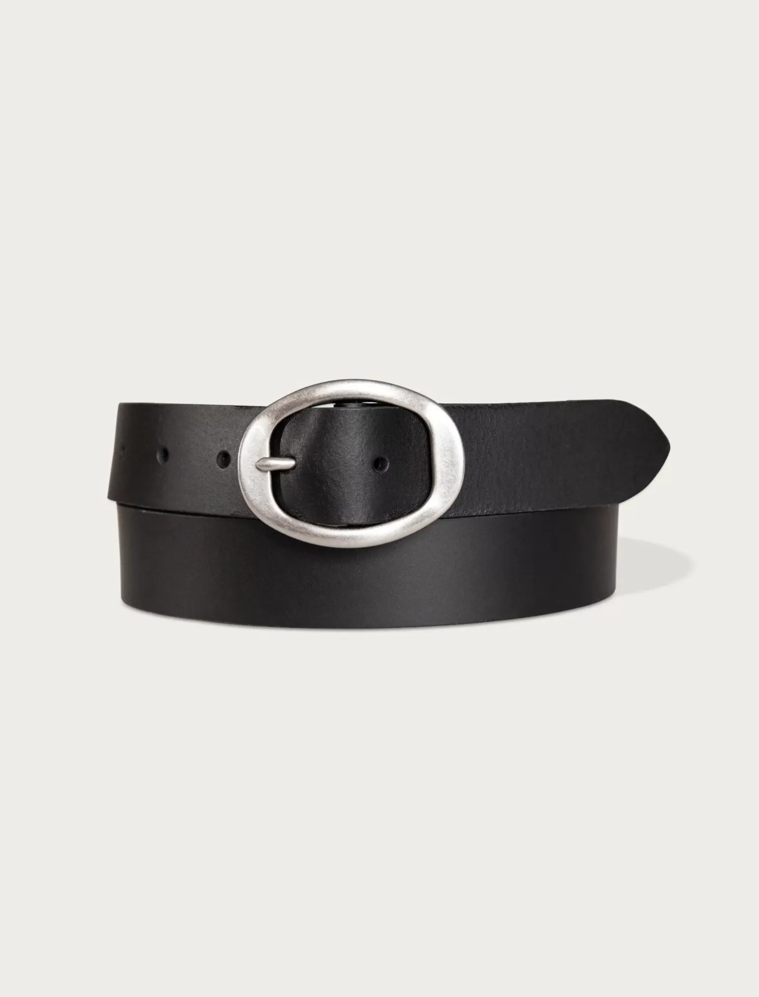 Lucky Brand sculpted center bar buckle leather belt black*WOMEN Belts