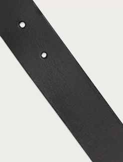 Lucky Brand sculpted center bar buckle leather belt black*WOMEN Belts