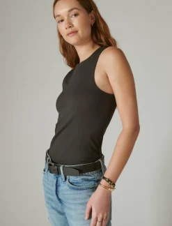 Lucky Brand seamless racer tank jet black*WOMEN Knit Tops