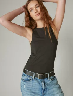 Lucky Brand seamless racer tank jet black*WOMEN Knit Tops