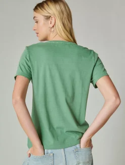 Lucky Brand seed beaded eye classic crew comfrey*WOMEN Graphic Tees