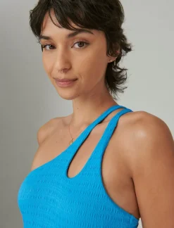 Lucky Brand seersucker asymmetrical one piece pacific coast*WOMEN Swim