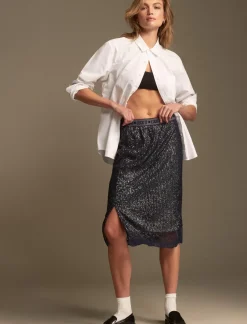 Lucky Brand sequin lace midi skirt dark navy*WOMEN Skirts