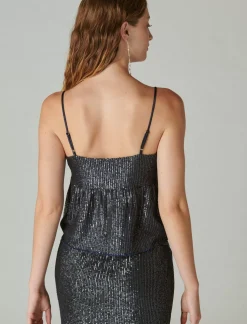 Lucky Brand sequin mini top mood indigo*WOMEN Knit Tops