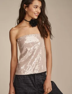 Lucky Brand sequin tube top blush*WOMEN Knit Tops